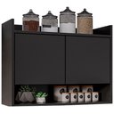 Ver imagem 1 de Armário Aéreo para Cozinha 2 Portas Lia M05 Preto - Inoviza