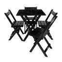 Ver imagem 2 de Conjunto Mesa Dobrável para Bar e Lanchonetes 60x60cm com 4 Cadeiras em Madeira Maciça - Preto