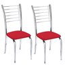 Kit 2 Cadeiras Iara Cromada para Cozinha-Corino Vermelho-Gat Magazine - 1