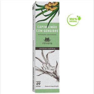 Incenso Natural Nirvana - Capim Limão com Gemgibre - Motivação e Criatividade