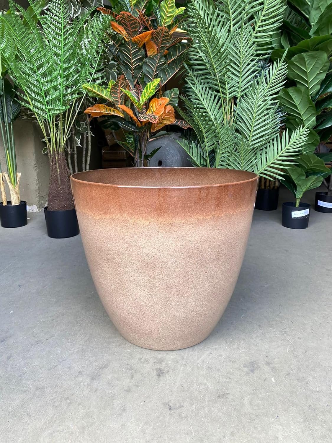 Vaso para Plantas Grande Sala Jardim Alto Brilho (liso/bege) - 4