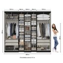 Ver imagem 3 de Guarda-Roupa Casal 7 Portas 4 Gavetas com Espelho 250x55x233cm Ultra Selecto Yescasa Marrom Preto/Capuccino