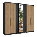 Ver imagem 2 de Guarda-Roupa Casal 7 Portas 4 Gavetas com Espelho 250x55x233cm Ultra Selecto Yescasa Marrom Preto/Capuccino