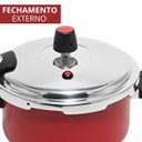 Ver imagem 6 de Panela de Pressão 3 Litros Antiaderente Fechamento Externo + Descanso Redondo + Concha de Silicone P