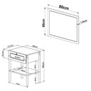 Ver imagem 7 de Conjunto Cama Solteiro 90cm Hanover Mesa com Gaveta MDP Marrom Artesano Móveis