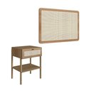 Ver imagem 5 de Conjunto Cama Solteiro 90cm Hanover Mesa com Gaveta MDP Marrom Artesano Móveis