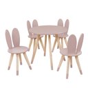 Ver imagem 2 de Conjunto Coelho Mesa 4 Cadeiras Infantil Pintura PU:Rosê