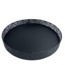 Ver imagem 1 de Bandeja decorativa grande redonda preta de metal trabalhada