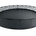 Ver imagem 2 de Bandeja decorativa grande redonda preta de metal trabalhada