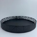 Ver imagem 3 de Bandeja decorativa grande redonda preta de metal trabalhada