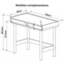 Ver imagem 6 de Estante Livreiro 180x90 Cm Escrivaninha 100 Cm Pes Madeira Maciça Off White Artesano