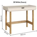 Ver imagem 4 de Estante Livreiro 180x90 Cm Escrivaninha 100 Cm Pes Madeira Maciça Off White Artesano