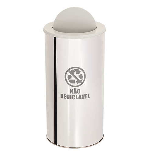 Lixeira Coleta Seletiva Basculante 88l de Aço Inox - Azul - 4
