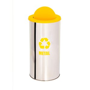 Lixeira Coleta Seletiva Basculante 88l de Aço Inox - Azul