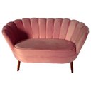 Ver imagem 3 de Kit 01 Namoradeira e 02 Poltronas Decorativa Pétala com Pés Madeira Veludo Rosa
