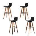 Ver imagem 5 de Kit 4 Banquetas Línea Encosto Baixo em Madeira e Linho Preto