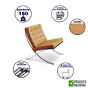 Ver imagem 2 de Poltrona Barcelona Cromada Couro Natural Caramelo