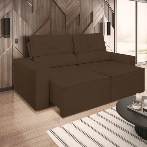 Sofá Retrátil/reclinável 1,80m Confortável Luxo Balaqui Cor:marrom