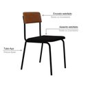 Ver imagem 3 de Cadeira Fit Fixa com 4 Pes 475x505x810 Mm com 3 Unidades Preto/courino Caramelo