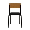 Ver imagem 5 de Cadeira Fit Fixa com 4 Pes 475x505x810 Mm com 3 Unidades Preto/courino Caramelo