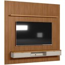 Ver imagem 1 de Painel Ripado para Tv 75 Pol Slats e Bancada Lisa 258x250cm L05 Nature Off White - Lyam Decor