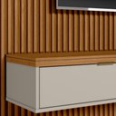 Ver imagem 4 de Painel Ripado para Tv 75 Pol Slats e Bancada Lisa 258x250cm L05 Nature Off White - Lyam Decor