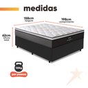 Ver imagem 5 de Cama Box Casal Queen Colchão Gazin Maximus Molas Ensacadas 158x198x62cm Cinza / Preto