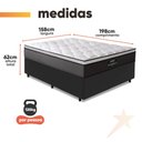 Ver imagem 5 de Cama Box Casal Queen Colchão Gazin Maximus Molas Ensacadas 158x198x62cm Cinza / Preto