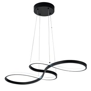 Lustre Arco Infinito 3 em 1 LED Pendente Perfil Iluminaçao Sala de Jantar Restaurante Hotel Hall de 