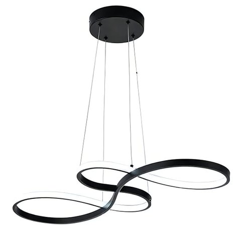 Lustre Arco Infinito 3 em 1 LED Pendente Perfil Iluminaçao Sala de Jantar Restaurante Hotel Hall de 