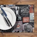 Ver imagem 6 de 2 Jogo Americano Dupla Face Kori Beer Preto Impermeável Rt