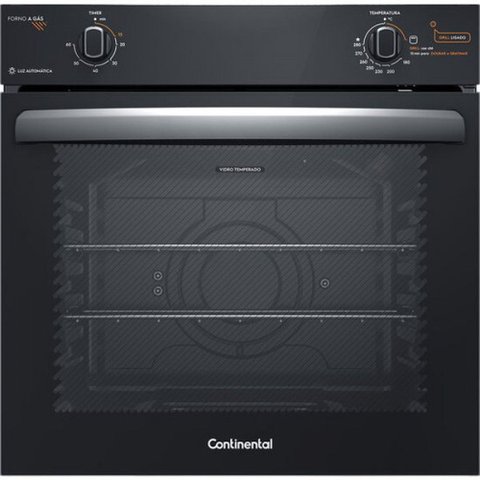 Forno de Embutir a Gás OC8GM com Toplimpafácil Grill e Timer 80 Litros Continental
