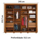 Ver imagem 5 de Guarda Roupas Casal Ripado e Espelho 2 Portas 4 Gavetas Madeirado/off White Eloa Caemmun Freijó/off