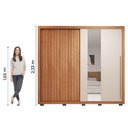 Ver imagem 4 de Guarda Roupas Casal Ripado e Espelho 2 Portas 4 Gavetas Madeirado/off White Eloa Caemmun Freijó/off