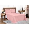 Jogo de Lençol Casal 4 Peças 180 Fios Algodão Liso:rose - 2