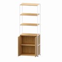 Ver imagem 2 de Estante Industrial 172cm Prateleiras e Armário Estrutura Metálica Executive Marrom/Macadâ