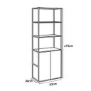 Ver imagem 4 de Estante Industrial 172cm Prateleiras e Armário Estrutura Metálica Executive Marrom/Macadâ