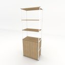 Ver imagem 3 de Estante Industrial 172cm Prateleiras e Armário Estrutura Metálica Executive Marrom/Macadâ