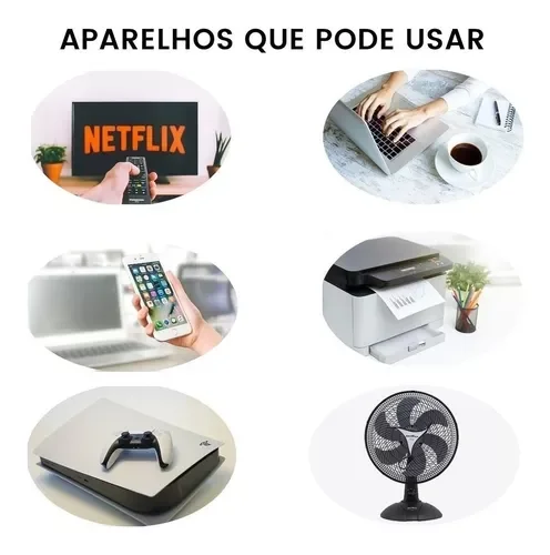 Filtro de Linha Extensão Elétrica 4 Tomada 2p+t 10a Bivolt - 7