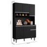Kit Cozinha Compacta 150 cm com 6 Portas  1 Gaveta Marcia - Moveis AJL - 3