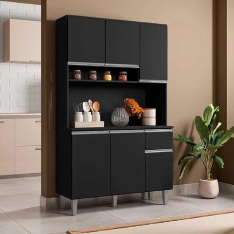 Kit Cozinha Compacta 150 cm com 6 Portas  1 Gaveta Marcia - Moveis AJL