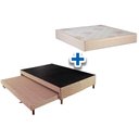 Ver imagem 1 de Cama Box c/Auxiliar Casal: Colchão Polar Superlastic Safira Clean + Base CRC Rústico Bege(138x188)