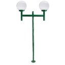 Ver imagem 1 de Poste de Jardim com Globo de Vidro Transparente 15x28 Duplo P20/2 em Aço Verde