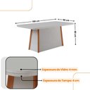 Ver imagem 4 de Mesa de Jantar Diane 180cm Tampo Mdf Vidro 6 Cadeiras Isadora Moderna Veludo Capuccino Off White