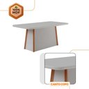 Ver imagem 5 de Mesa de Jantar Diane 180cm Tampo Mdf Vidro 6 Cadeiras Isadora Moderna Veludo Capuccino Off White
