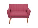 Ver imagem 1 de Namoradeira Decorativa Cecília Suede Rosa 2 Lugares Pés Madeira Ms Decor