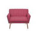 Ver imagem 1 de Namoradeira Decorativa Cecília Suede Rosa 2 Lugares Pés Madeira Ms Decor