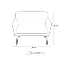 Ver imagem 2 de Namoradeira Decorativa Cecília Suede Rosa 2 Lugares Pés Madeira Ms Decor