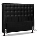 Ver imagem 1 de Cabeceira Cama Box Casal Queen Size Ciara 160cm Botonê com Frame Sintético Preto - Desk Design