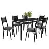 Conjunto Mesa de Jantar com 6 Cadeiras 151 Malva Tampo Vidro 140cm SF Preto Assento Platina - Combo  - 2